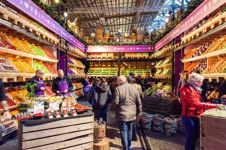 Allerhande kerstfestival groentenstand overzicht